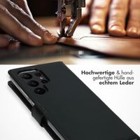 Selencia Echtleder Klapphülle Samsung Galaxy S23 Ultra - Schwarz