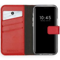 Selencia Echtleder Klapphülle Apple iPhone 12 Mini - Rot
