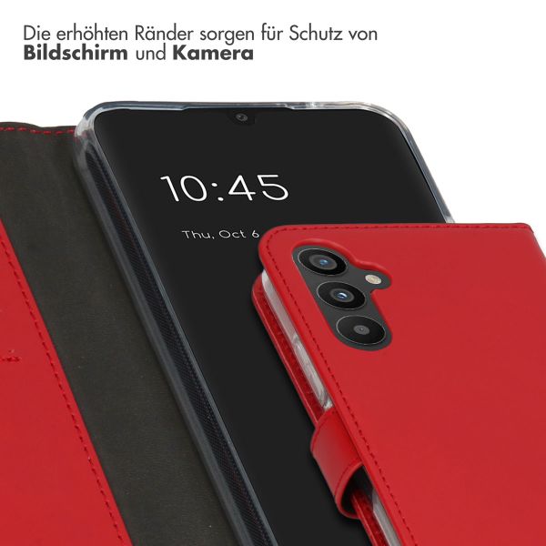 Selencia Echtleder Klapphülle Samsung Galaxy A34 (5G) - Rot
