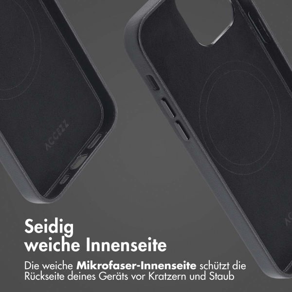 Accezz MagSafe Leather Backcover Apple iPhone 12 (Pro) - Onyx Black