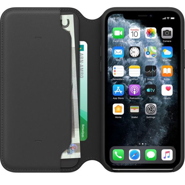 Apple Leather Folio Klapphülle Apple iPhone 11 Pro - Schwarz