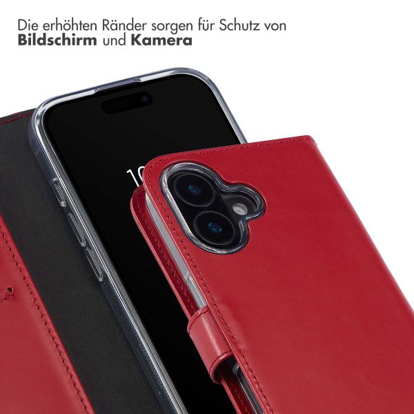 Selencia Echtleder Klapphülle Apple iPhone 16 - Rot