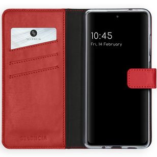 Selencia Echtleder Klapphülle Samsung Galaxy S20 FE - Rot