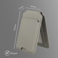 Accezz Magnetische Leder-Wallet mit Standfunktion - Geeignet für Apple Find My - Light Grey