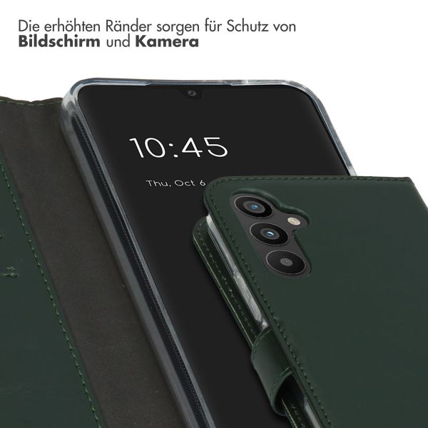 Selencia Echtleder Klapphülle Samsung Galaxy A34 (5G) - Grün