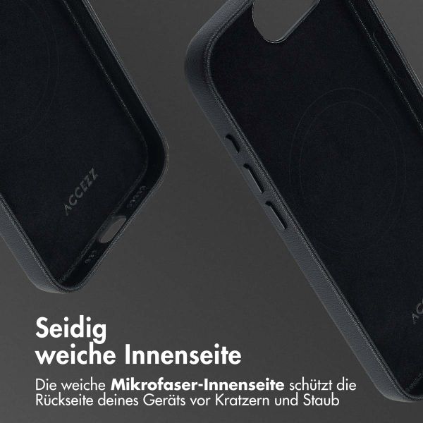 Accezz MagSafe Leather Backcover Apple iPhone 17e / 16e - Onyx Black
