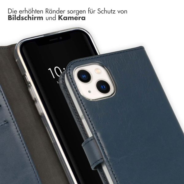 Selencia Echtleder Klapphülle Apple iPhone 13 - Blau