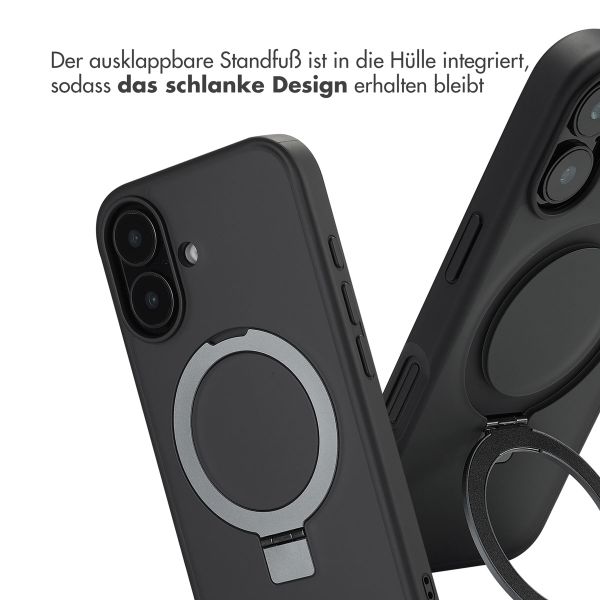 Accezz Ring Stand Backcover mit MagSafe Apple iPhone 16 - Schwarz