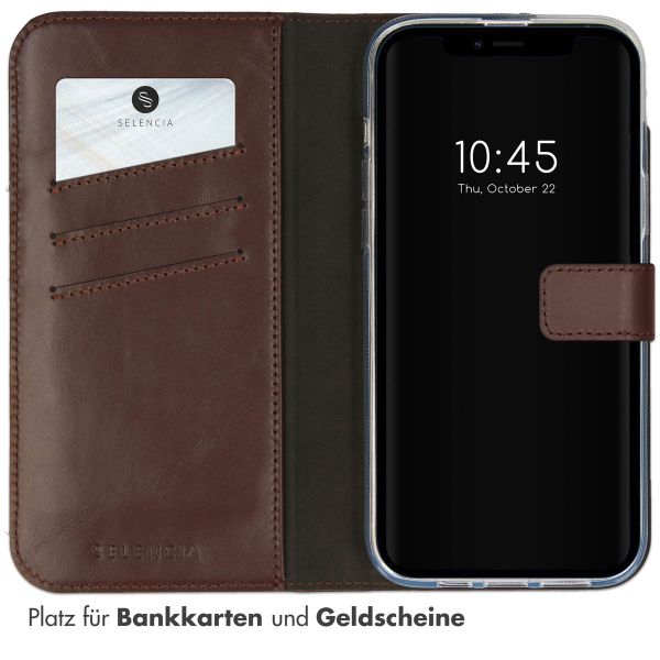 Selencia Echtleder Klapphülle Apple iPhone 14 Plus - Braun