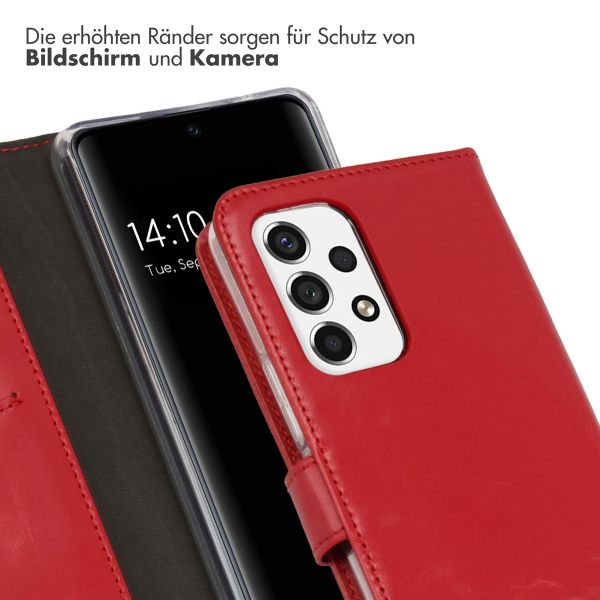 Selencia Echtleder Klapphülle Samsung Galaxy A53 - Rot