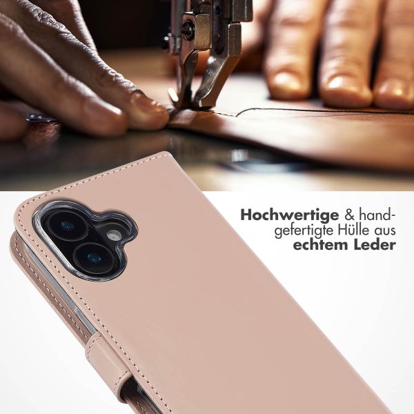 Selencia Echtleder Klapphülle Apple iPhone 16 Plus - Dusty Pink