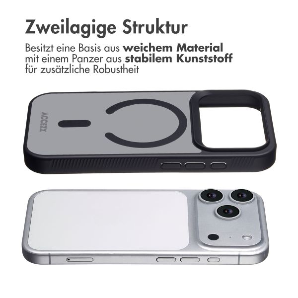 Accezz Rugged Frosted Back Cover mit MagSafe Apple iPhone 17 Pro - Schwarz