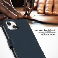Selencia Echtleder Klapphülle Apple iPhone 15 - Blau