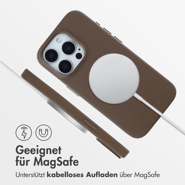 Accezz MagSafe Leather Backcover Apple iPhone 15 Pro - Kaffeebraun