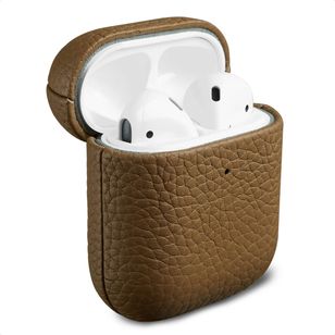 Accezz Echtleder Case  Apple Airpods 1 / 2 - Taupe