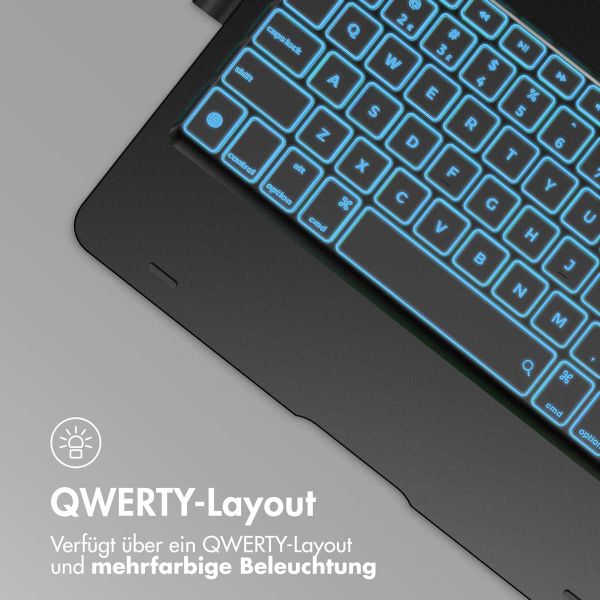 Accezz 360 Slim Tastatur Bookcase QWERTY Apple iPad 9 (2021) 10.2 Zoll / iPad 8 (2020) 10.2 Zoll / iPad 7 (2019) 10.2 Zoll - QWERTY / NL - Schwarz