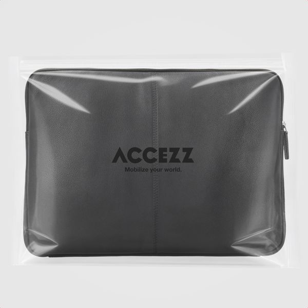 Accezz Leather Laptop Hülle mit Reißverschluss 15-16 Zoll - Laptop Sleeve - Schwarz