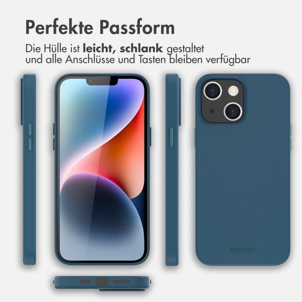 Accezz Leather Backcover mit MagSafe Apple iPhone 14 Plus - Dunkelblau