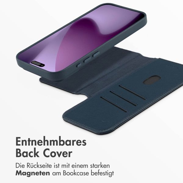 Accezz 2-in-1 Klapphülle aus Leder mit MagSafe Apple iPhone 17 Pro Max - Nightfall Blue