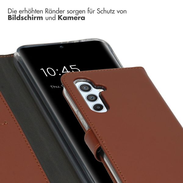 Selencia Echtleder Klapphülle Samsung Galaxy A54 (5G) - Hellbraun