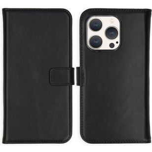 Selencia Echtleder Klapphülle Apple iPhone 15 Pro - Schwarz