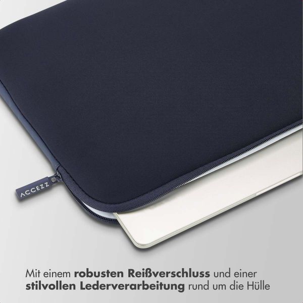 Accezz Laptop Hülle 15-16 Zoll - Laptop Sleeve - Blau
