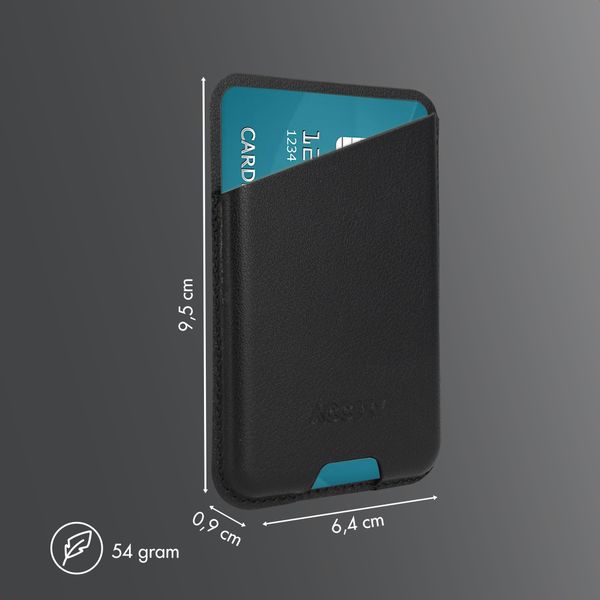 Accezz Magnetischer Lederkartenhalter - Geeignet für Apple Find My - Onyx Black