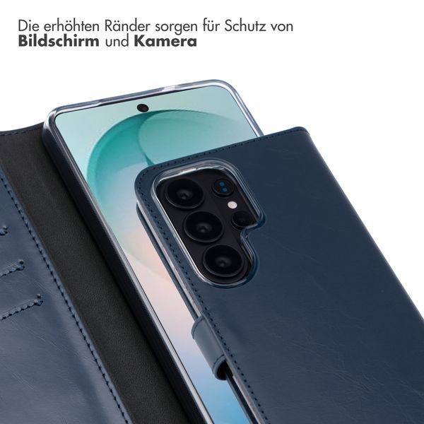 Selencia Echtleder Klapphülle Samsung Galaxy S26 Ultra - Dunkelblau