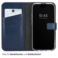Selencia Echtleder Klapphülle Apple iPhone 16 - Blau