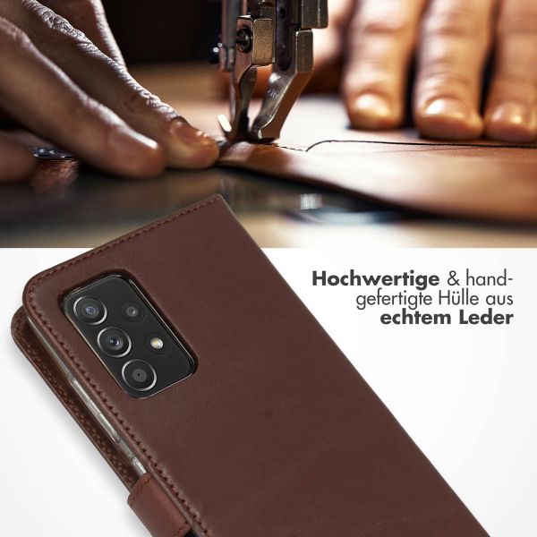 Selencia Echtleder Klapphülle Samsung Galaxy A52(s) (5G/4G) - Braun