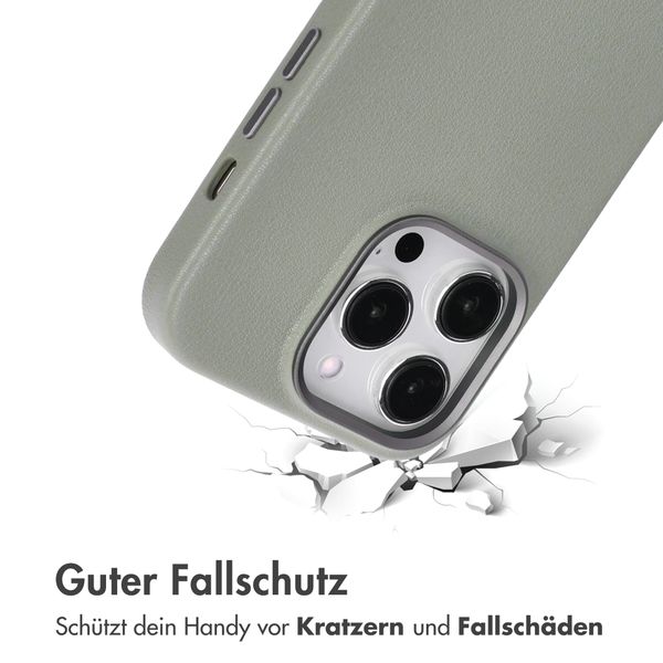 Accezz MagSafe Leather Backcover Apple iPhone 14 Pro - Light Grey
