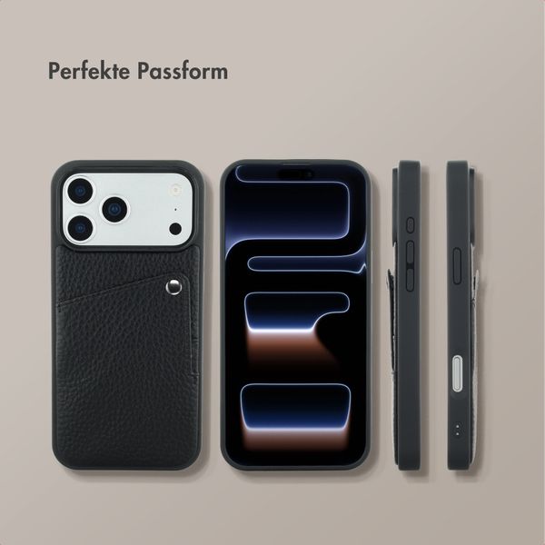 Selencia Riva Back Cover mit Kartenfach Apple iPhone 17 Pro - Schwarz