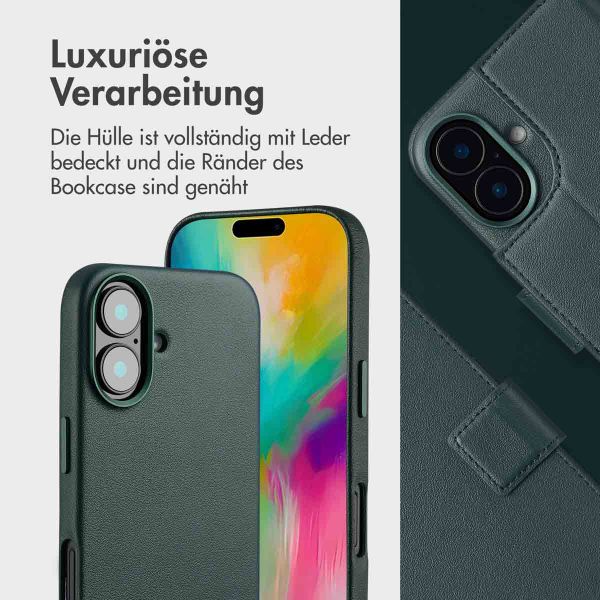Accezz 2-in-1 Klapphülle aus Leder mit MagSafe Apple iPhone 16 - Cedar Green