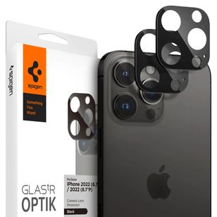 Spigen Optik Lens Protector - Vollständiger Kameraschutz (2er-Pack) für das Apple iPhone 14 Pro / 14 Pro Max - Schwarz