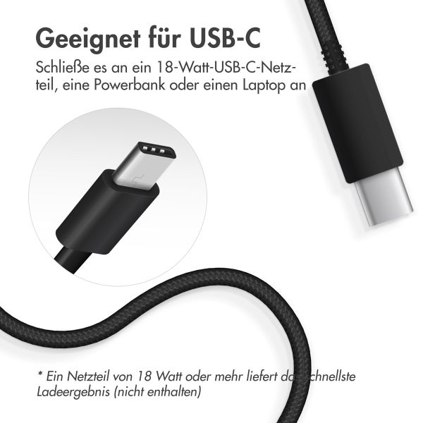 Accezz Wireless Charger USB-C - Drahtloses MagSafe- und Qi2-Ladegerät - 1 Meter - Schwarz