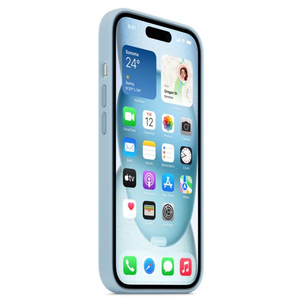 Apple Silikon-Case MagSafe Apple iPhone 15 - Hellblau