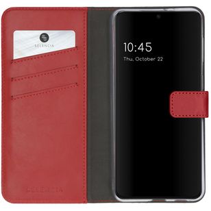 Selencia Echtleder Klapphülle Samsung Galaxy S21 - Rot