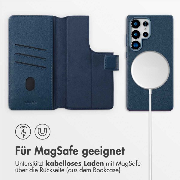 Accezz 2-in-1 Klapphülle aus Leder mit MagSafe Samsung Galaxy S25 Ultra - Nightfall Blue