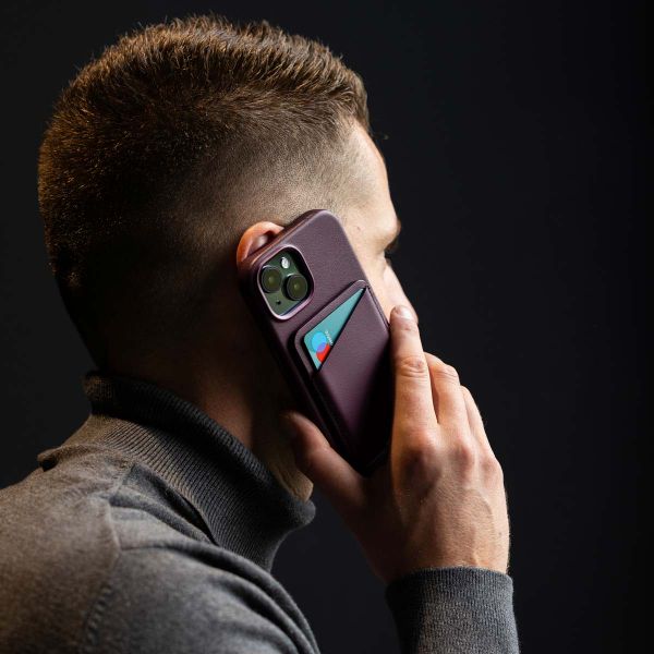 Accezz Lederkartenhalter - Geeignet für MagSafe und Qi2 - Heath Purple