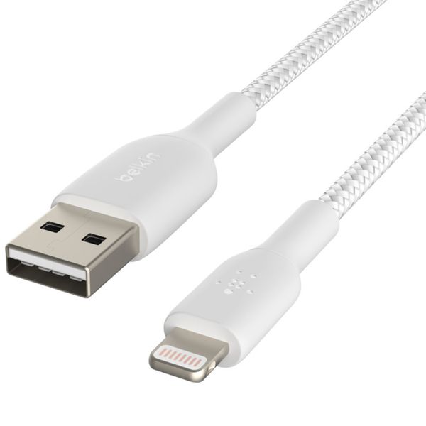 Belkin BoostCharge Pro Braided Lightning auf USB-A Kabel - 0,15 Meter - Weiß