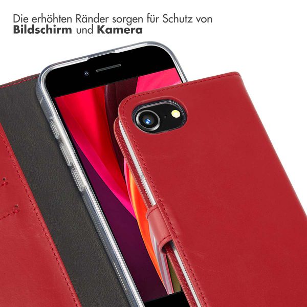 Selencia Echtleder Klapphülle Apple iPhone 17e / 16e - Rot