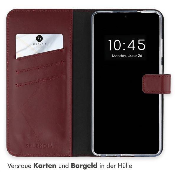 Selencia Echtleder Klapphülle Samsung Galaxy S26 Ultra - Burgundy