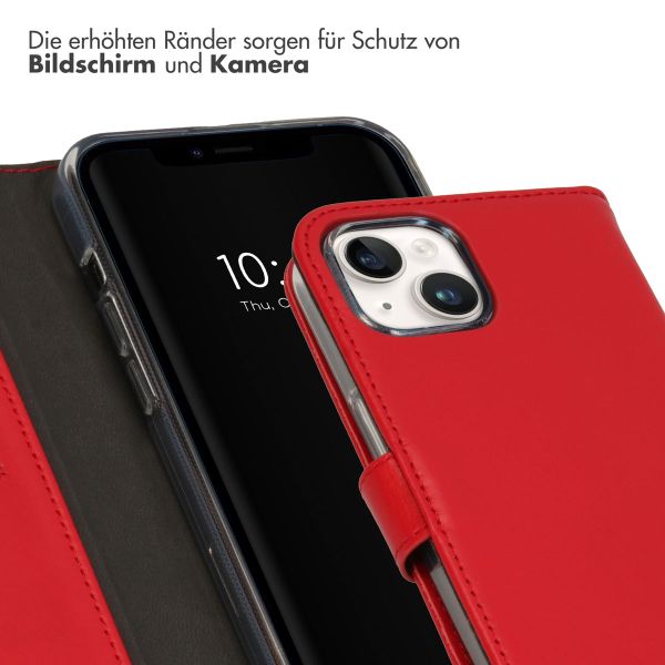 Selencia Echtleder Klapphülle Apple iPhone 15 Plus - Rot