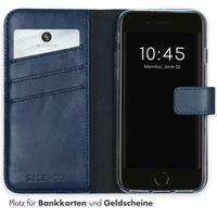 Selencia Echtleder Klapphülle Apple iPhone SE (2022 / 2020) / 8 / 7 / 6(s) - Blau