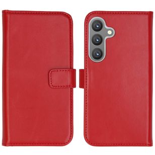 Selencia Echtleder Klapphülle Samsung Galaxy S24 - Rot