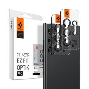 Spigen Optik Pro EZ Fit Lens Protector - Kameralinsenschutz (2er-Pack) für das Samsung Galaxy S24 Ultra - Schwarz