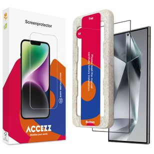 Accezz Vollflächige Schutzfolie aus gehärtetem Glas mit Applikator Samsung Galaxy S24 Ultra