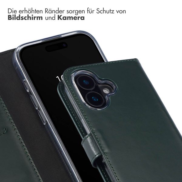 Selencia Echtleder Klapphülle Apple iPhone 16 - Grün