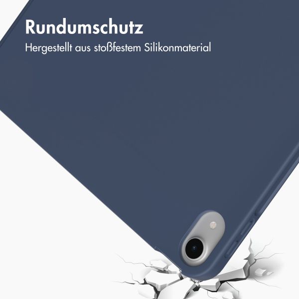 Accezz Smarte Klapphülle aus Silikon Apple iPad Air 11 Zoll (2026) M4 / (2025) M3 / (2024) M2 / Air 5 (2022) / Air 4 (2020) - Dunkelblau