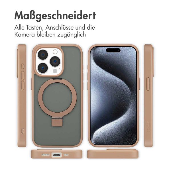 Accezz Ring Stand Backcover mit MagSafe Apple iPhone 15 Pro - Braun